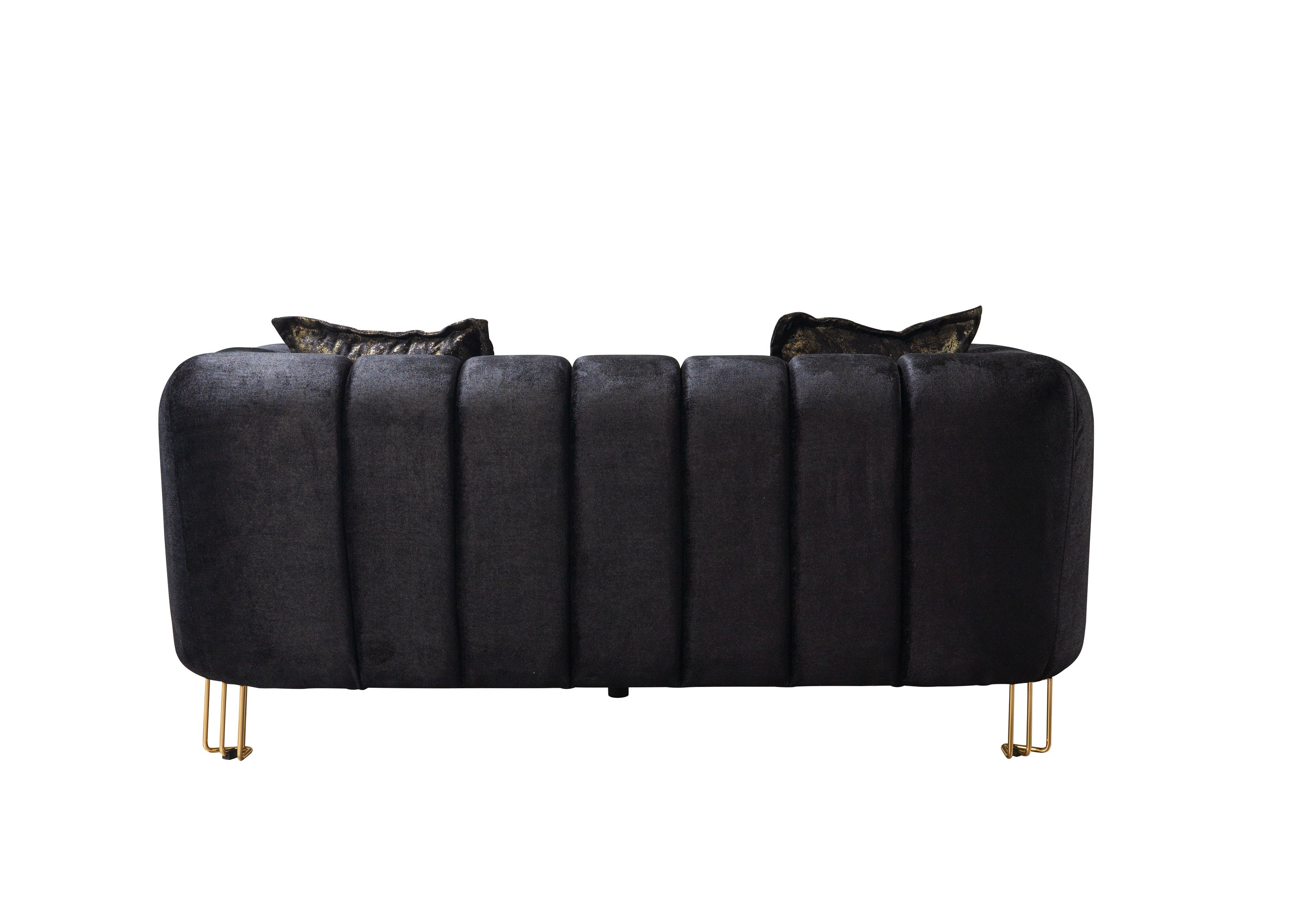 Nova - Santana Black Velvet Sofa 89" & Loveseat 69"