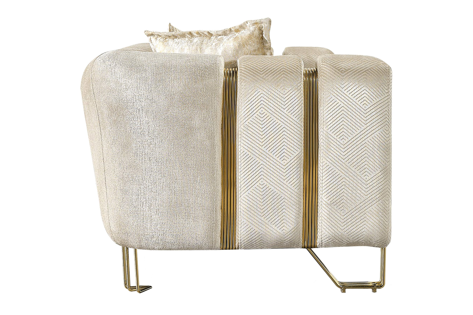 Nova Santana Velvet Loveseat - Ivory