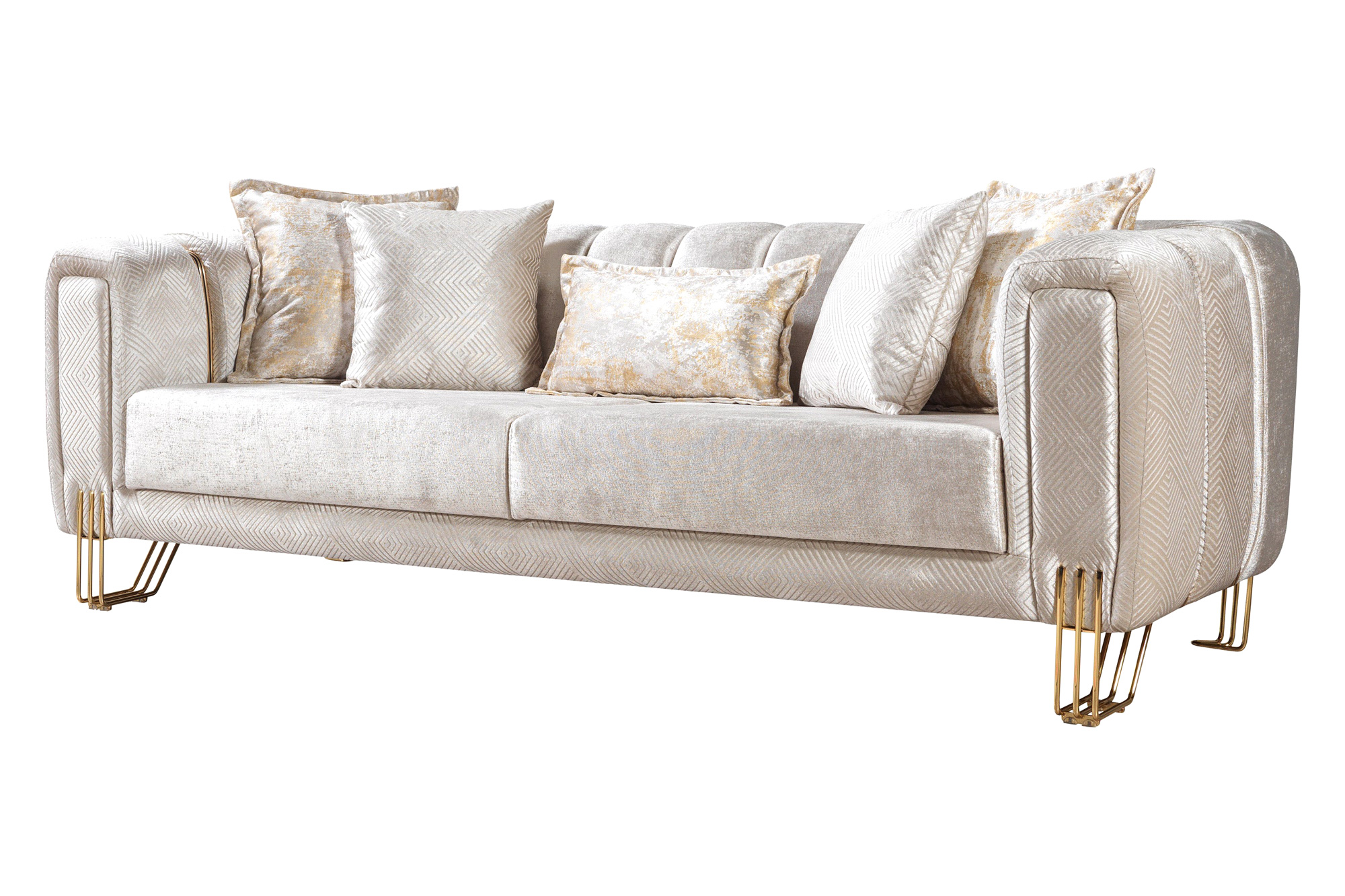 Nova Santana Velvet Sofa & Loveseat - Ivory