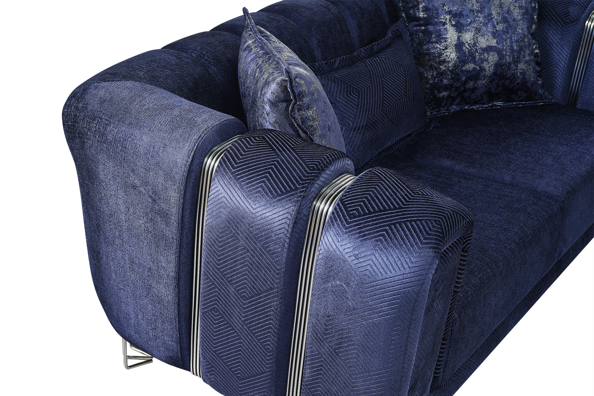 Nova Santana Velvet Sofa & Loveseat - Navy