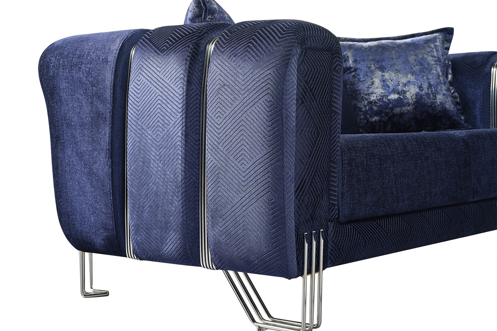 Nova Santana Velvet Sofa & Loveseat - Navy