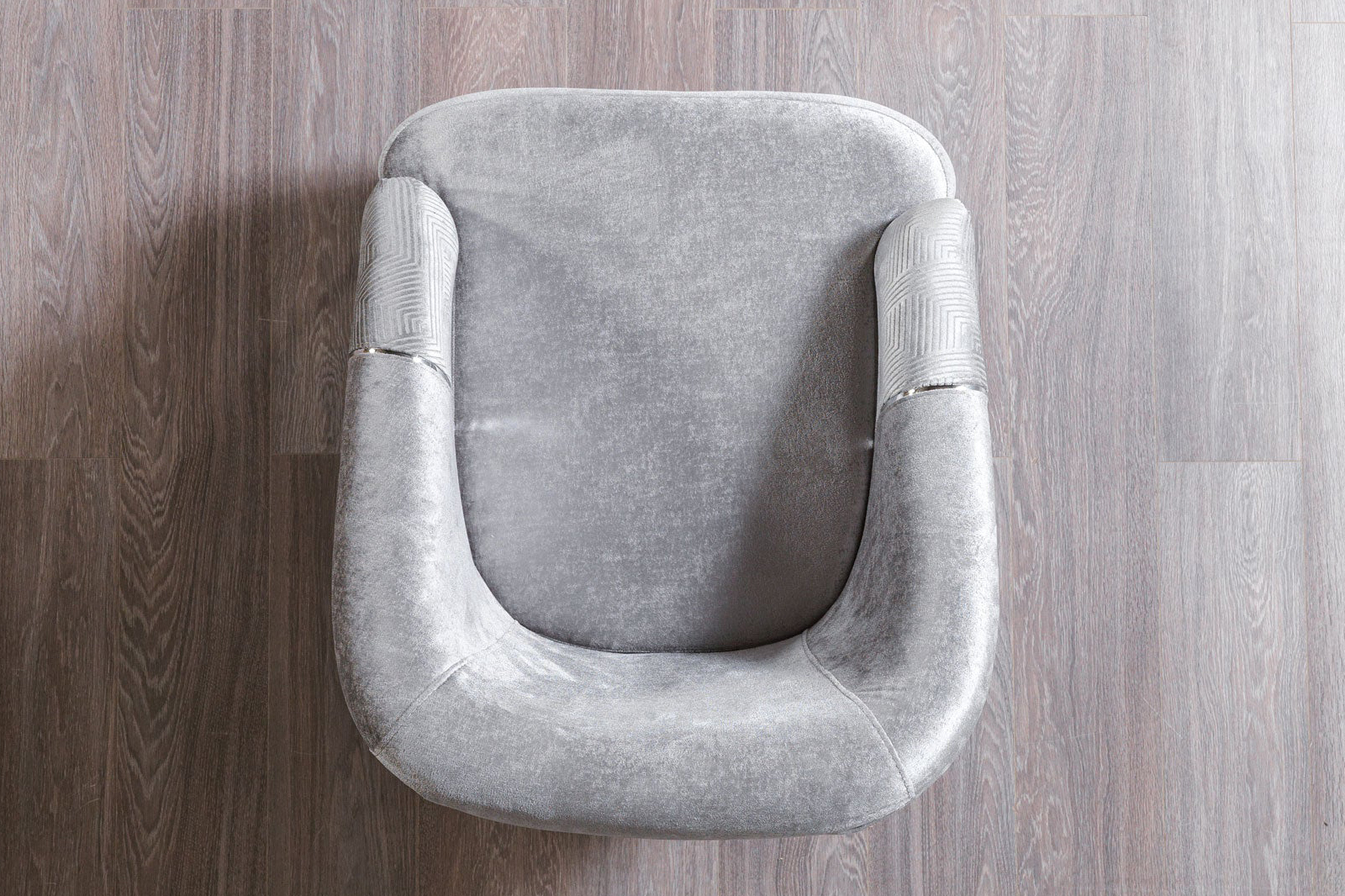 Nova Santana Velvet Chair - Silver