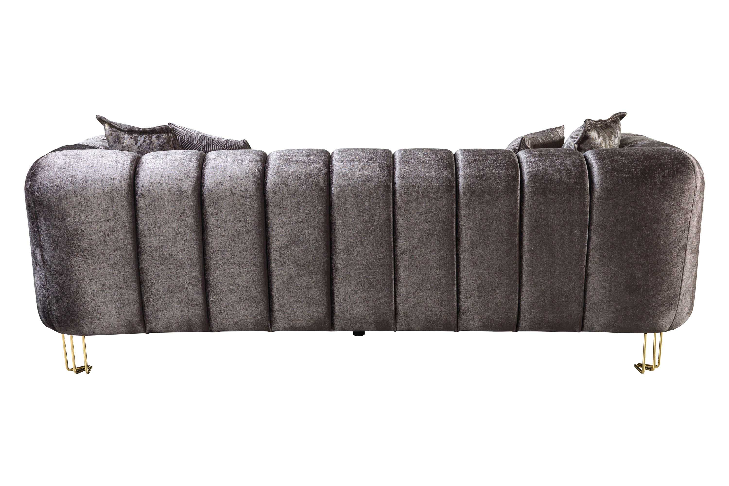 Nova Santana Velvet Sofa & Loveseat - Smoke