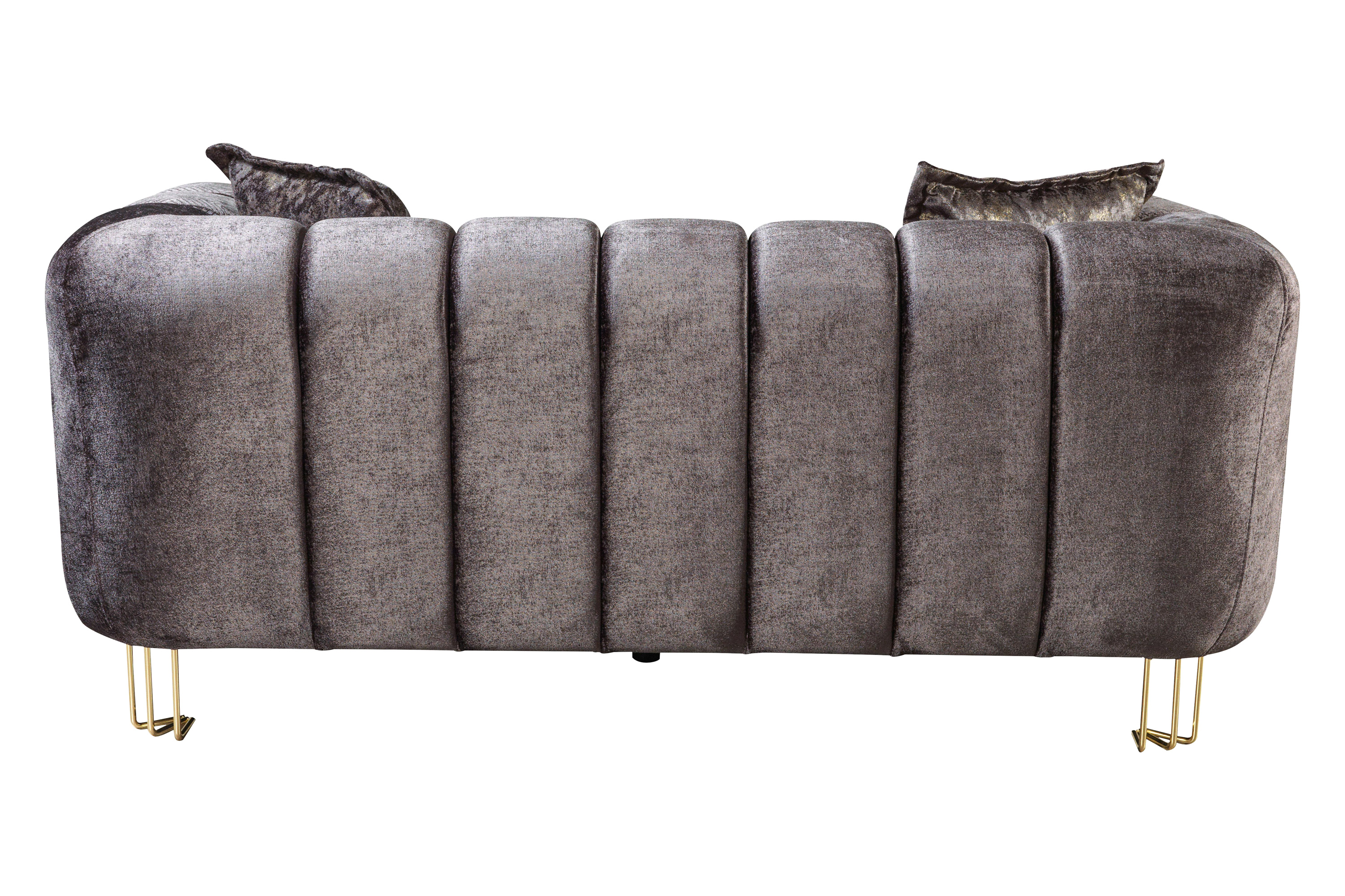 Nova Santana Velvet Sofa & Loveseat - Smoke