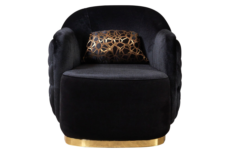 Nova Victoria Velvet Chair - Black