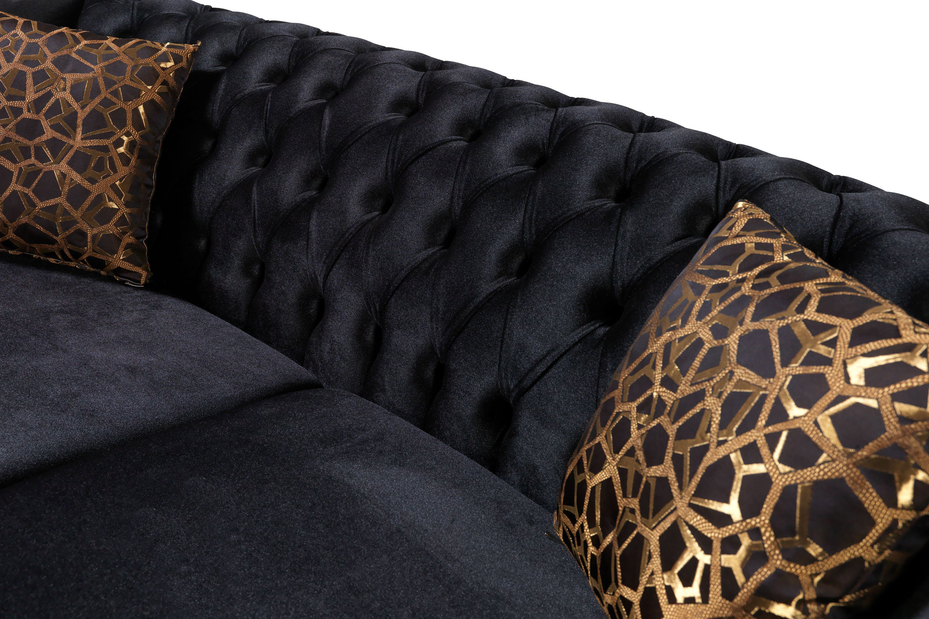 Nova Victoria Velvet Sofa & Loveseat - Black