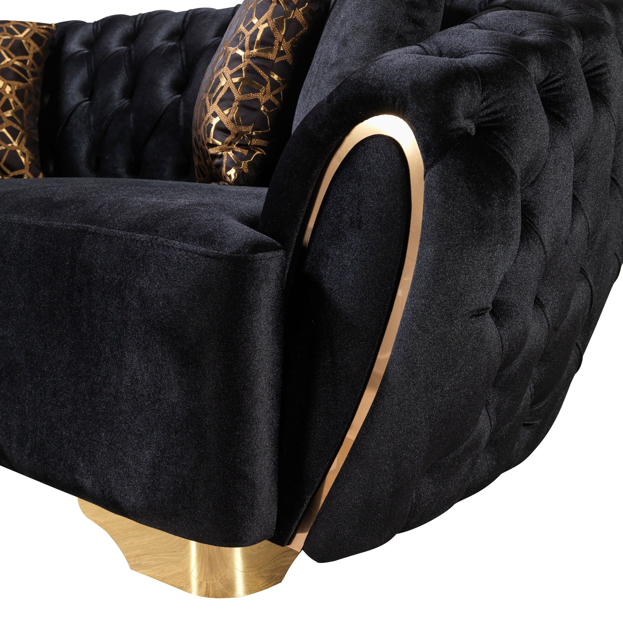 Nova Victoria Velvet Sofa & Loveseat - Black