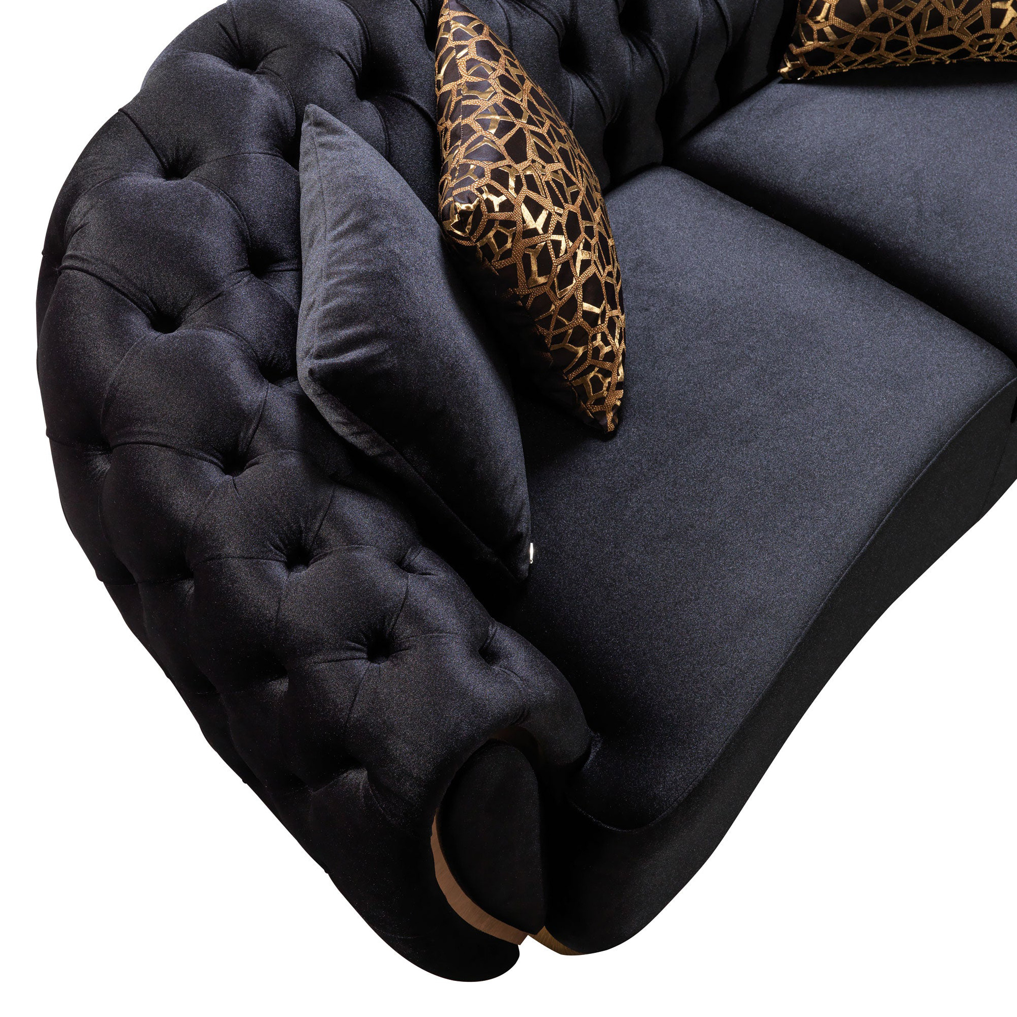 Nova Victoria Velvet Sofa & Loveseat - Black