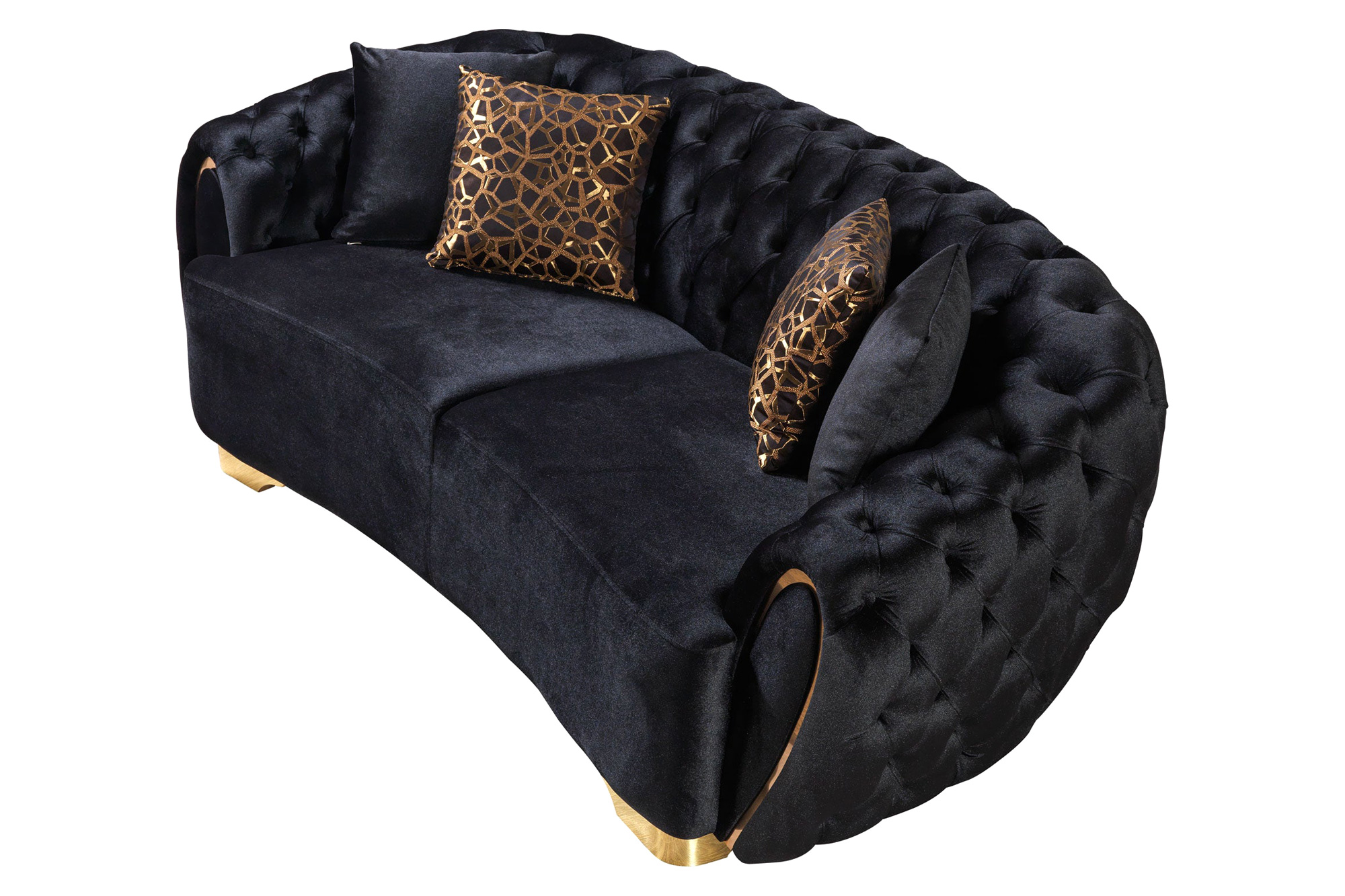 Nova Victoria Velvet Sofa & Loveseat - Black