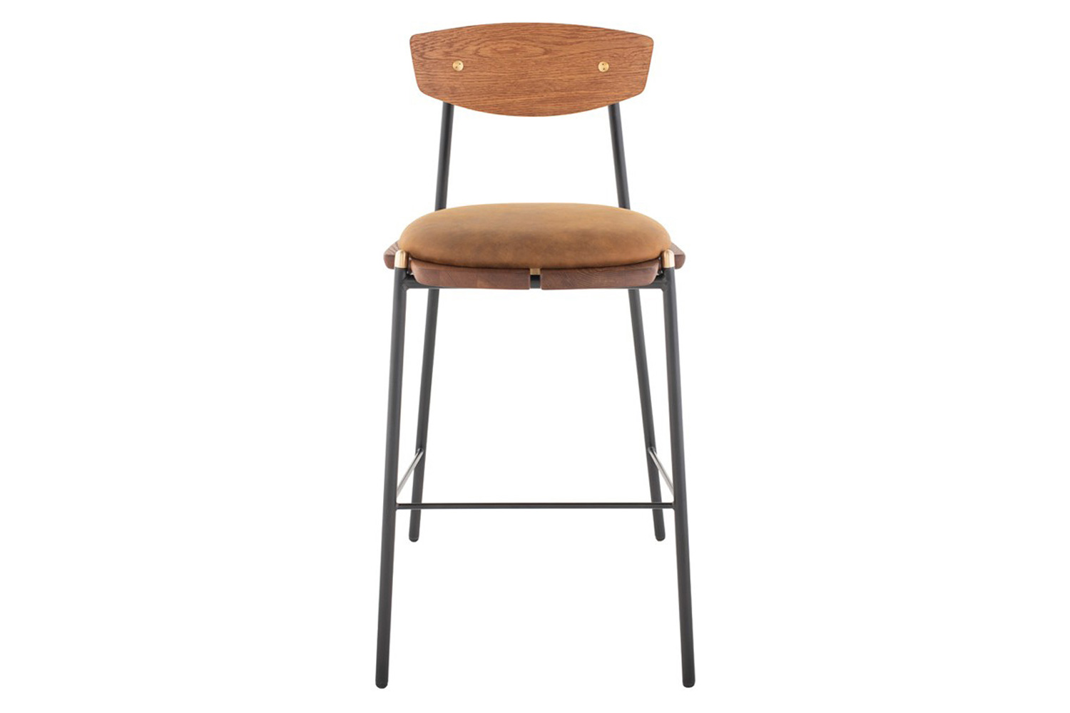 Nuevo™ Kink Bar Stool - Umber Tan Leather Seat