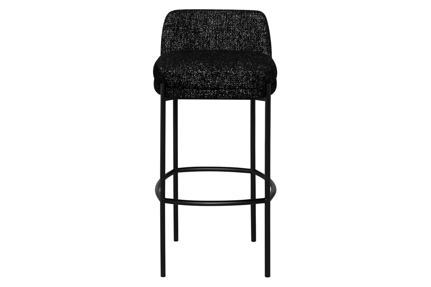 Nuevo™ Inna Bar Stool - Salt And Pepper Boucle, with Back