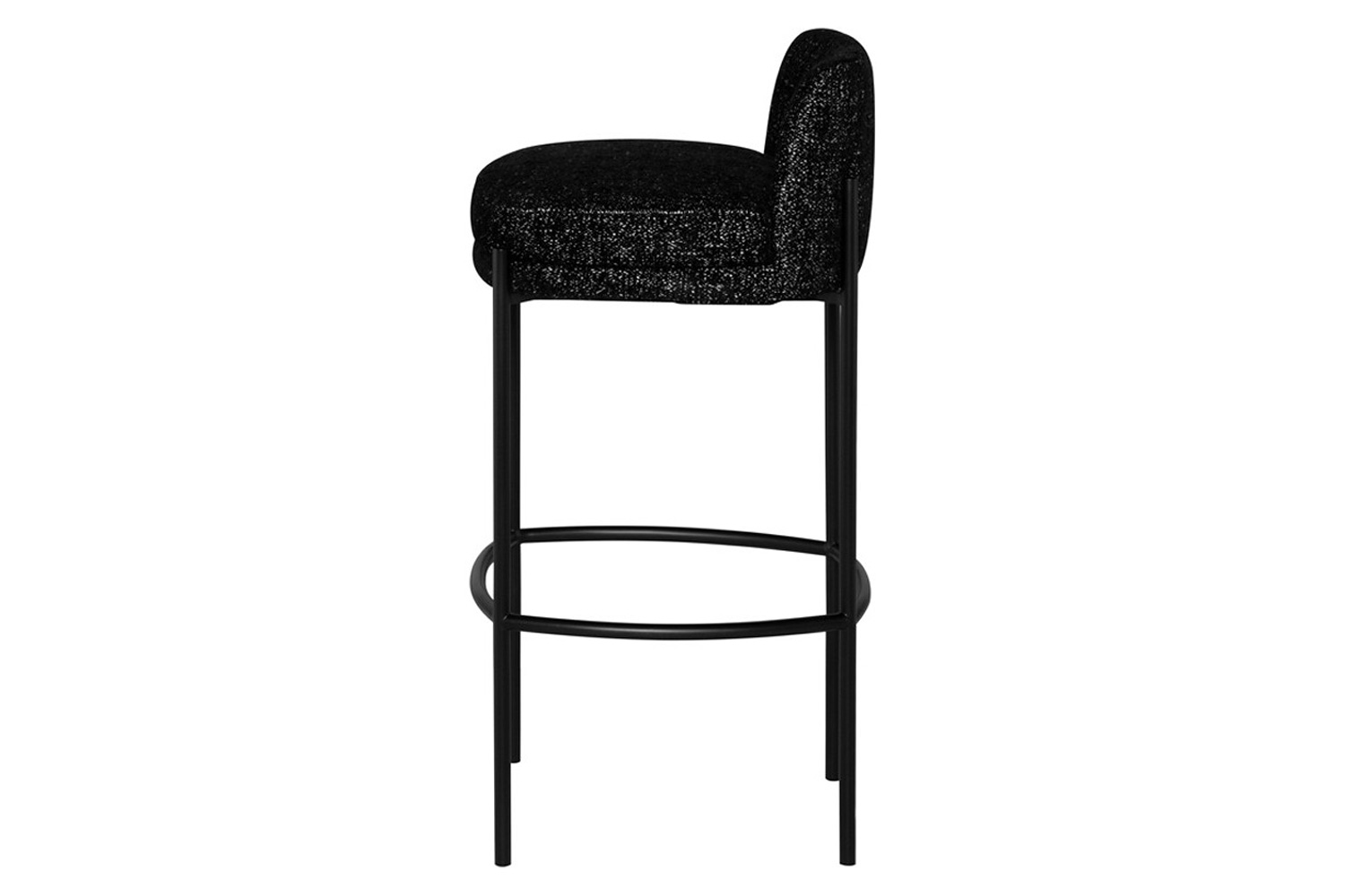 Nuevo™ Inna Bar Stool - Salt And Pepper Boucle, with Back