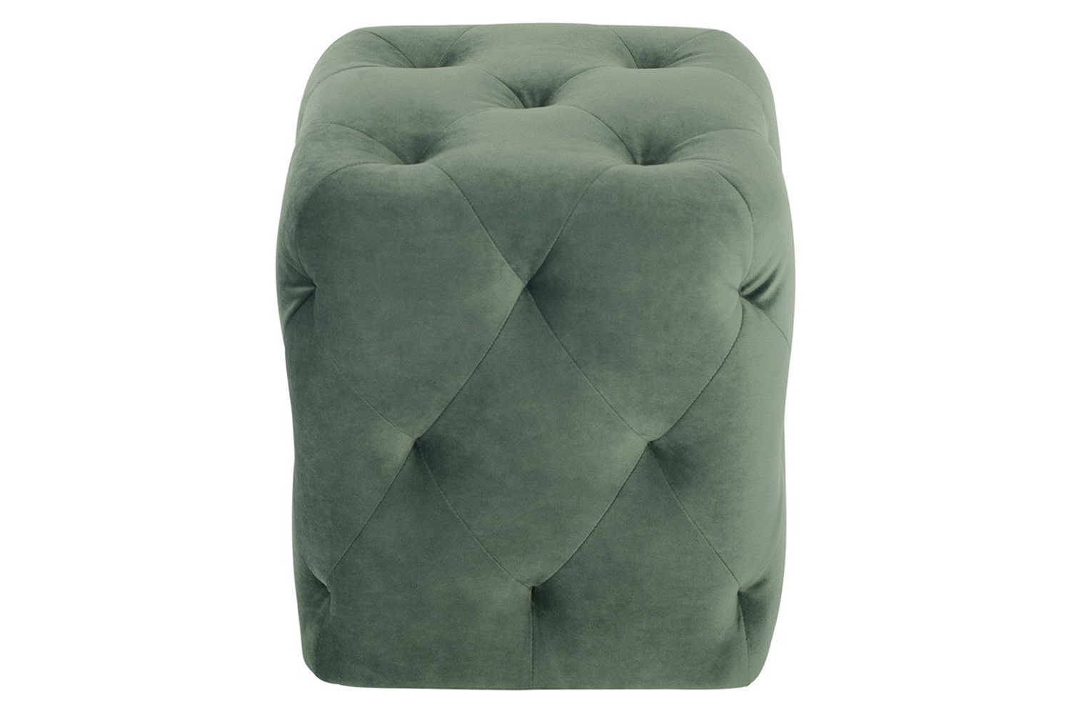 Nuevo™ Tufty Ottoman - Moss Velour, L15'' x W15'' x H17''