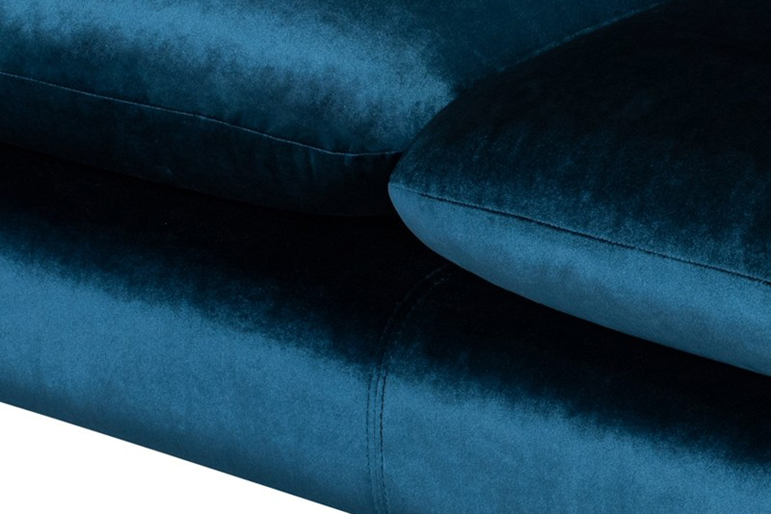 Nuevo™ Anders Sectional - Midnight Blue Velour Color, Matte Black Legs