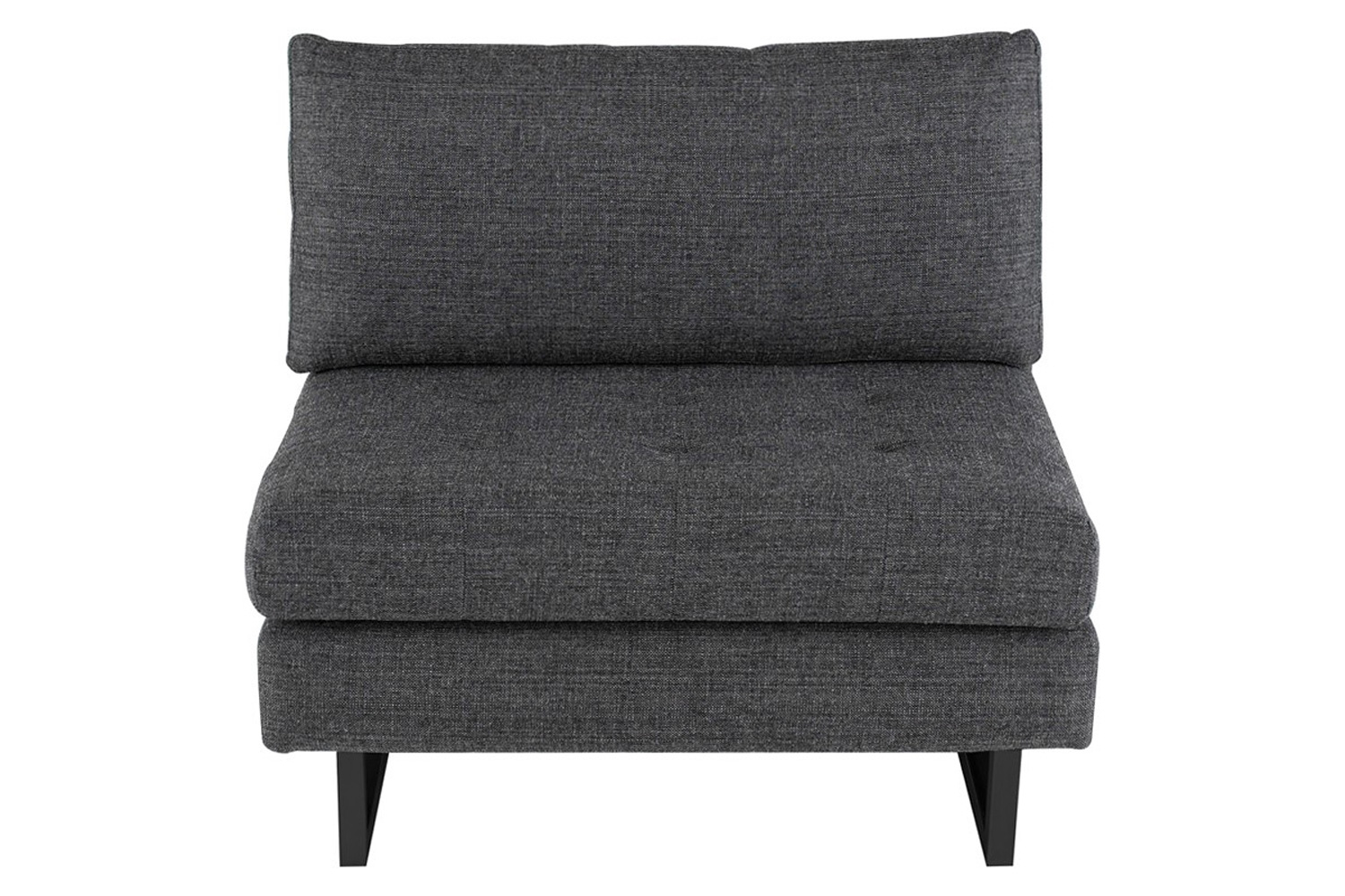 Nuevo™ Janis Sofa Extension - Dark Gray Tweed Seat, Matte Black Steel Legs, L34,3'' x W37,8'' x H31,3''