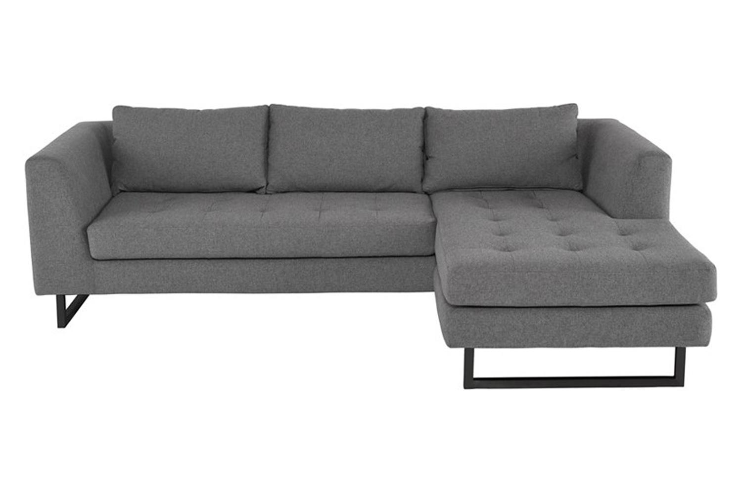 Nuevo™ Matthew Sectional - Shale Gray Seat, Matte Black Steel Legs