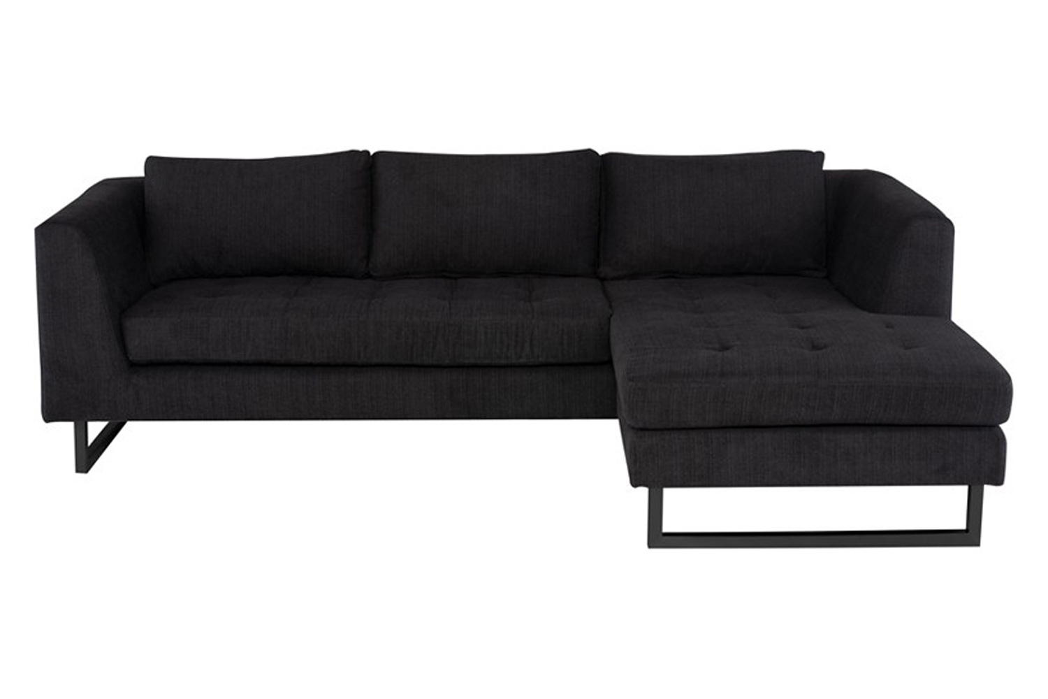 Nuevo™ Matthew Sectional - Coal Fabric Seat, Matte Black Steel Legs