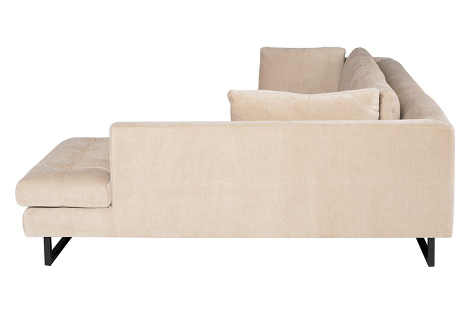 Nuevo™ Janis Sectional - Almond, Matte Black Legs, Right Chaise