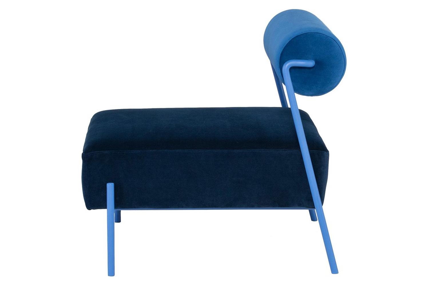 Nuevo™ Marni Occasional Chair - Sapphire Velour Bolster/Dusk Velour Seat, Sapphire Frame