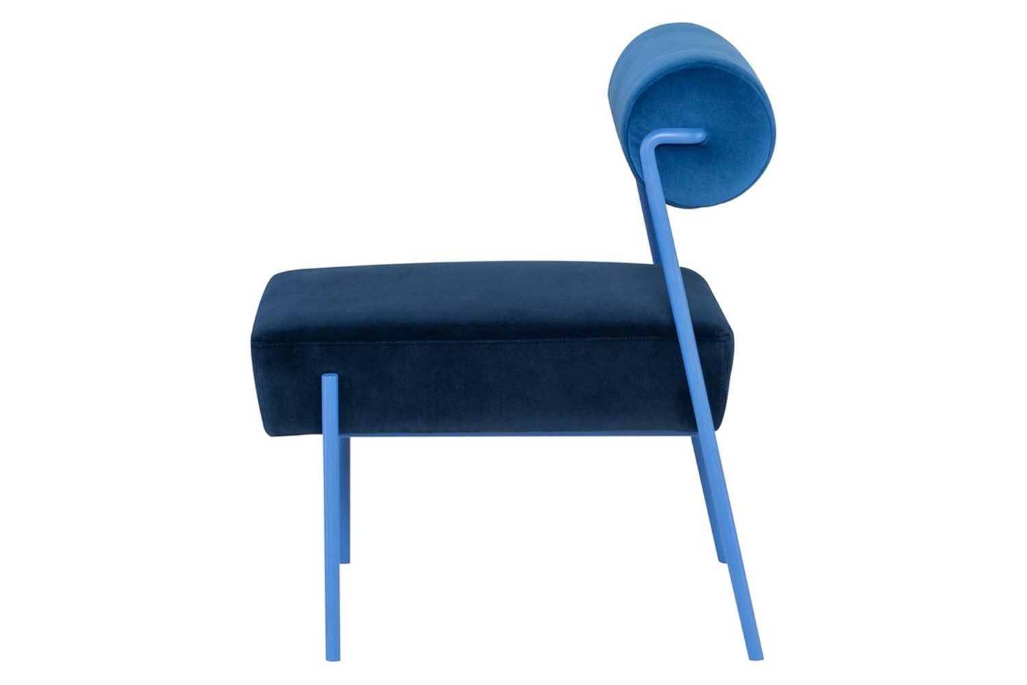 Nuevo™ Marni Dining Chair - Sapphire Velour Bolster/Dusk Velour Seat, Sapphire Frame