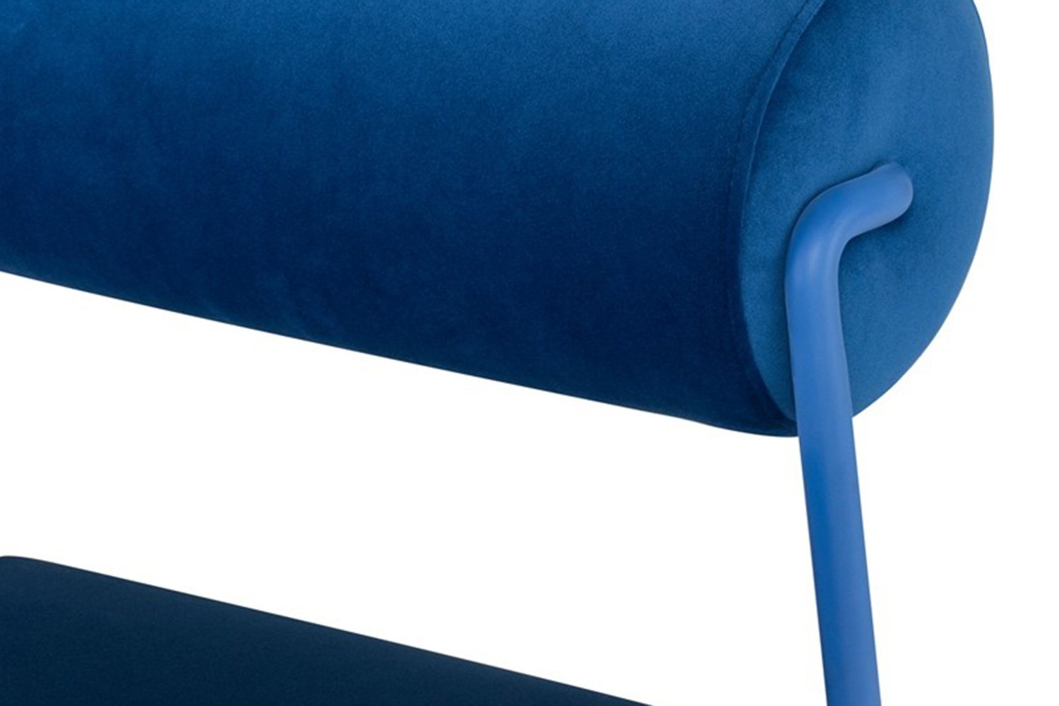 Nuevo™ Marni Dining Chair - Sapphire Velour Bolster/Dusk Velour Seat, Sapphire Frame