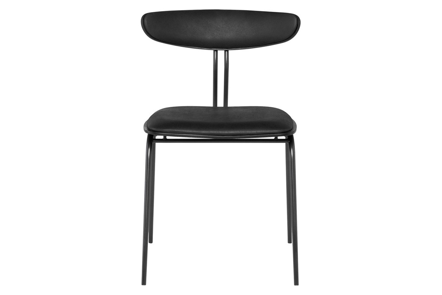 Nuevo™ Giada Dining Chair - Black Leather / Ebonized Oak