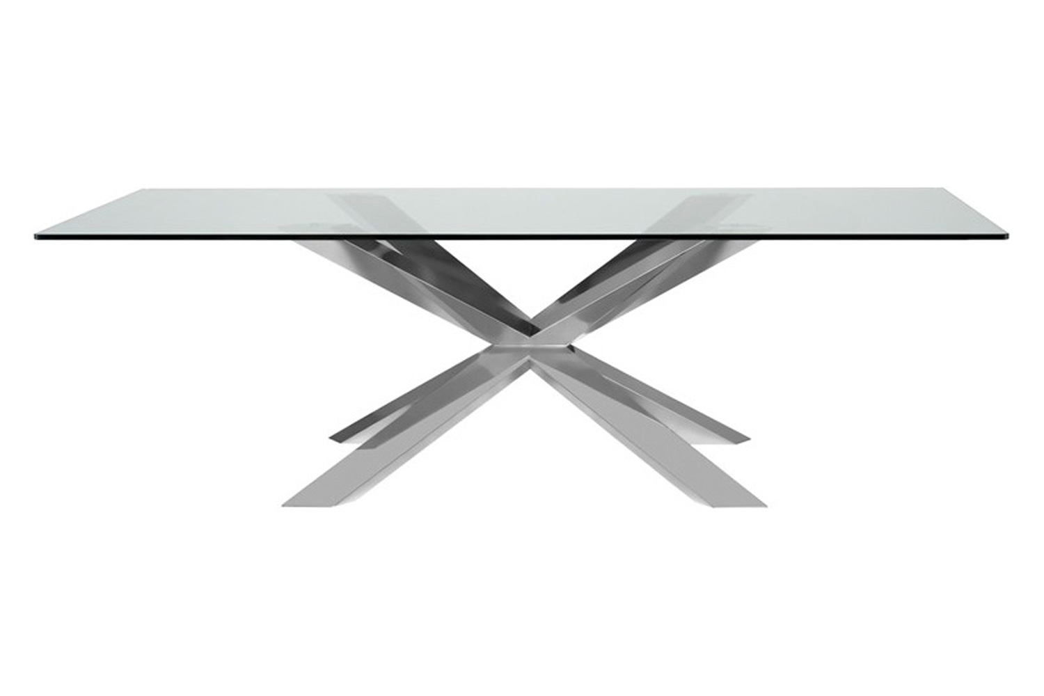 Nuevo™ Couture Dining Table - Polished Stainless Base, L94,5'' x W44'' x H29,5''