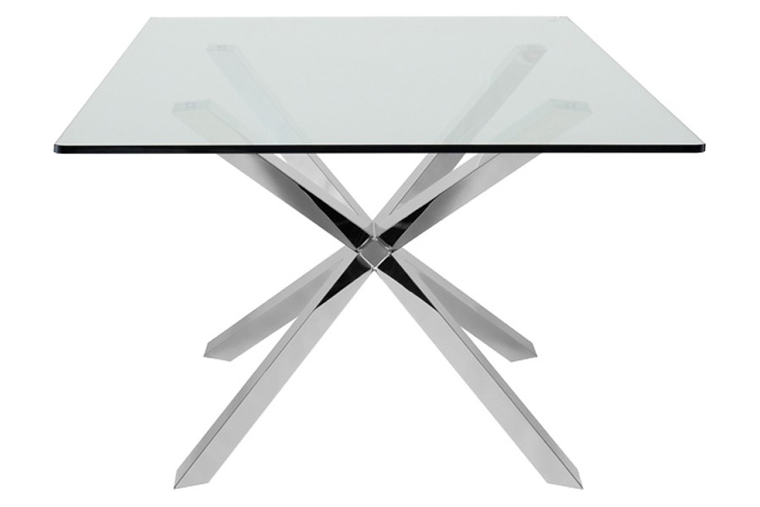 Nuevo™ Couture Dining Table - Polished Stainless Base, L94,5'' x W44'' x H29,5''