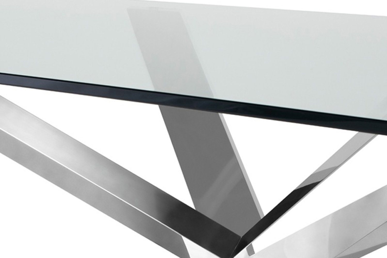 Nuevo™ Couture Dining Table - Polished Stainless Base, L94,5'' x W44'' x H29,5''