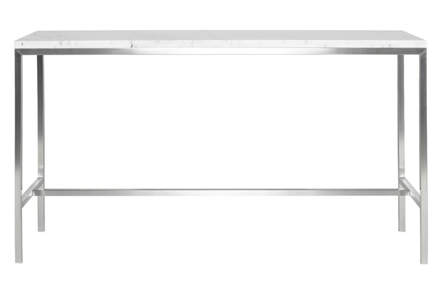 Nuevo™ Verona Bar Table - White Marble Top, L72'' x W21,8'' x H40''