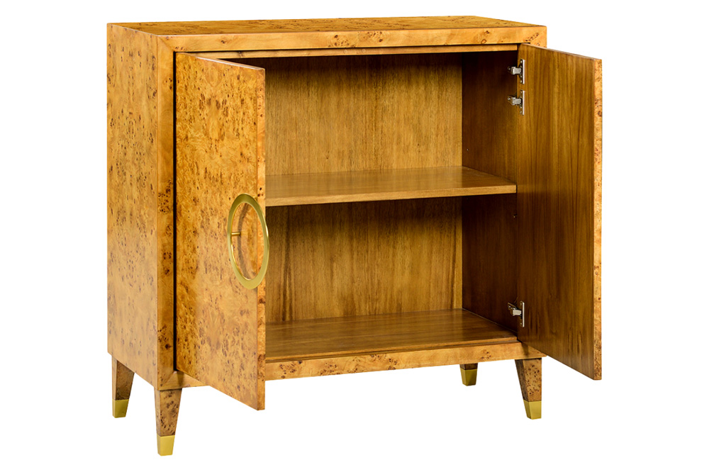 Oliver Bruce Cabinet - Honey/Mappa Burl Veneer