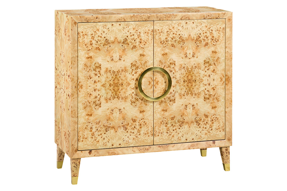 Oliver Bruce Cabinet - Clear/Mappa Burl Veneer