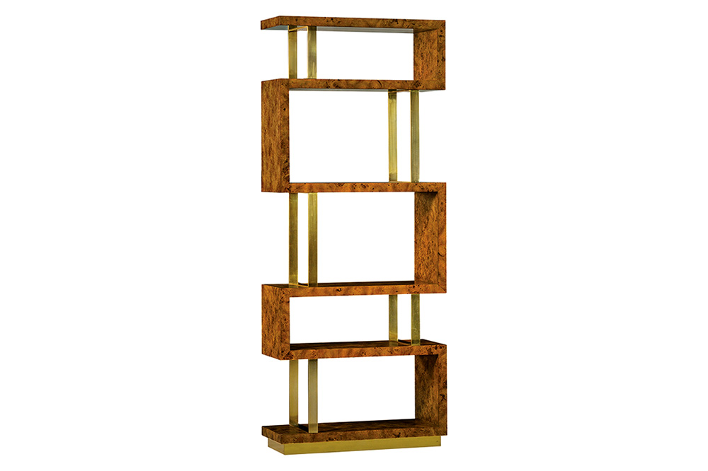 Oliver Anaheim Etagere - Rustic/Mappa Burl Veneer