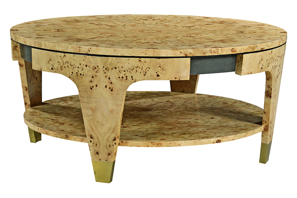 Oliver Carmel Coffee Table - Clear/Mappa Burl Veneer