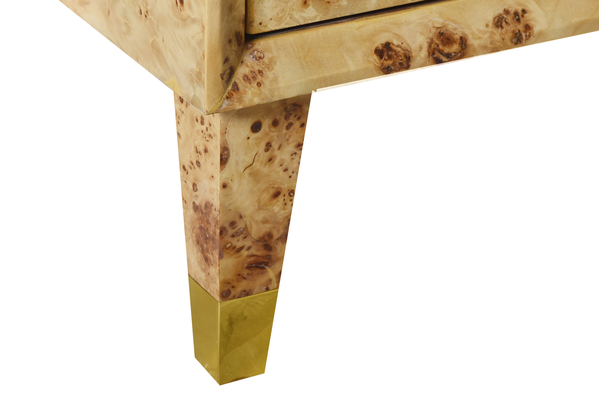 Oliver Roland Vanity Table - Clear/Mappa Burl Veneer