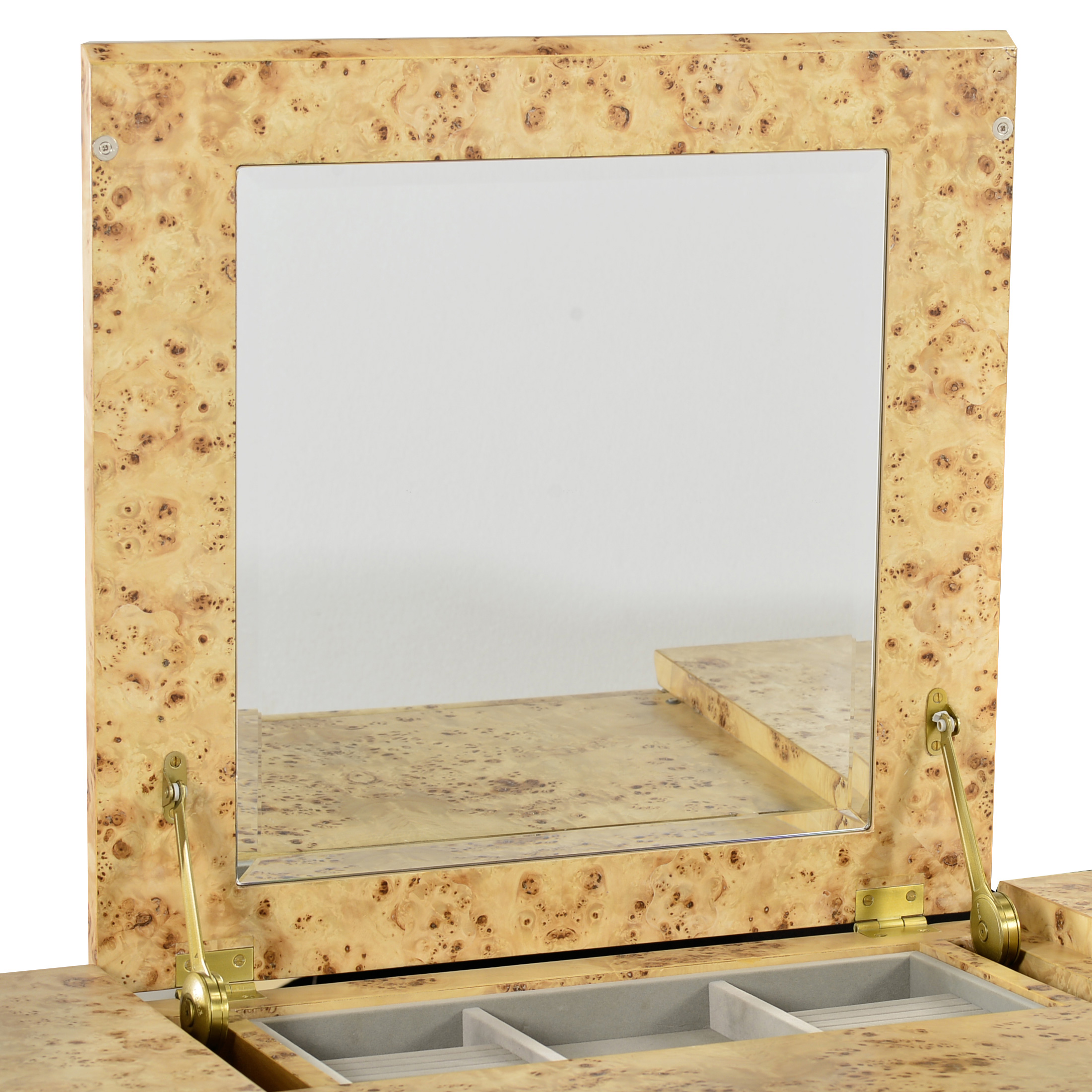 Oliver Roland Vanity Table - Clear/Mappa Burl Veneer