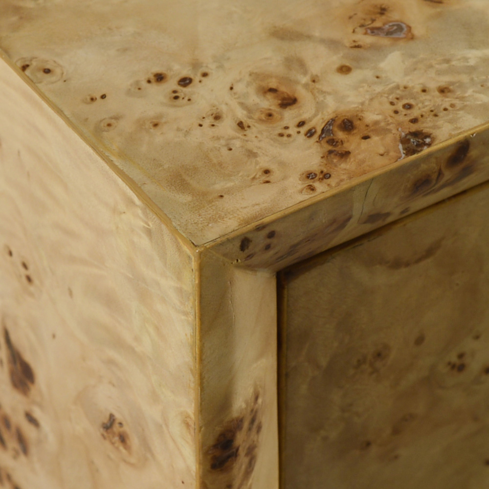 Oliver Roland Vanity Table - Clear/Mappa Burl Veneer