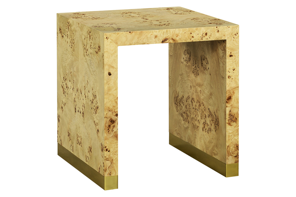 Oliver Anaheim Side Table - Clear/Mappa Burl Veneer