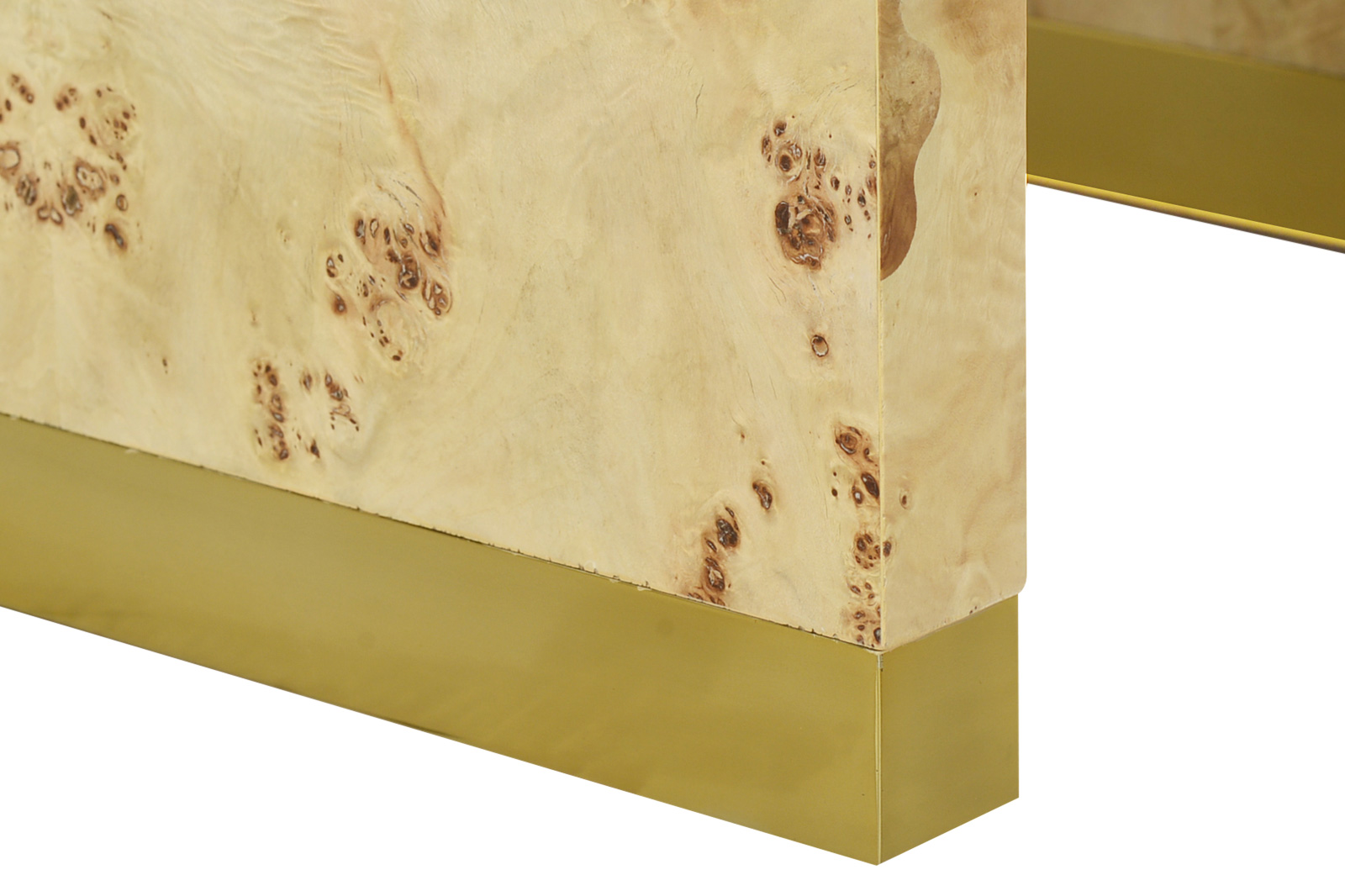 Oliver Anaheim Side Table - Clear/Mappa Burl Veneer