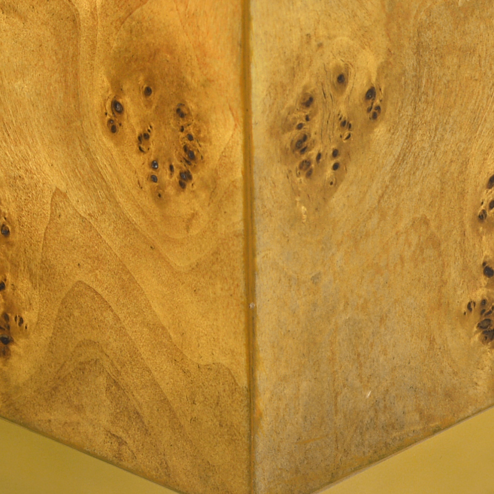 Oliver Cube Side Table - Honey/Mappa Burl Veneer