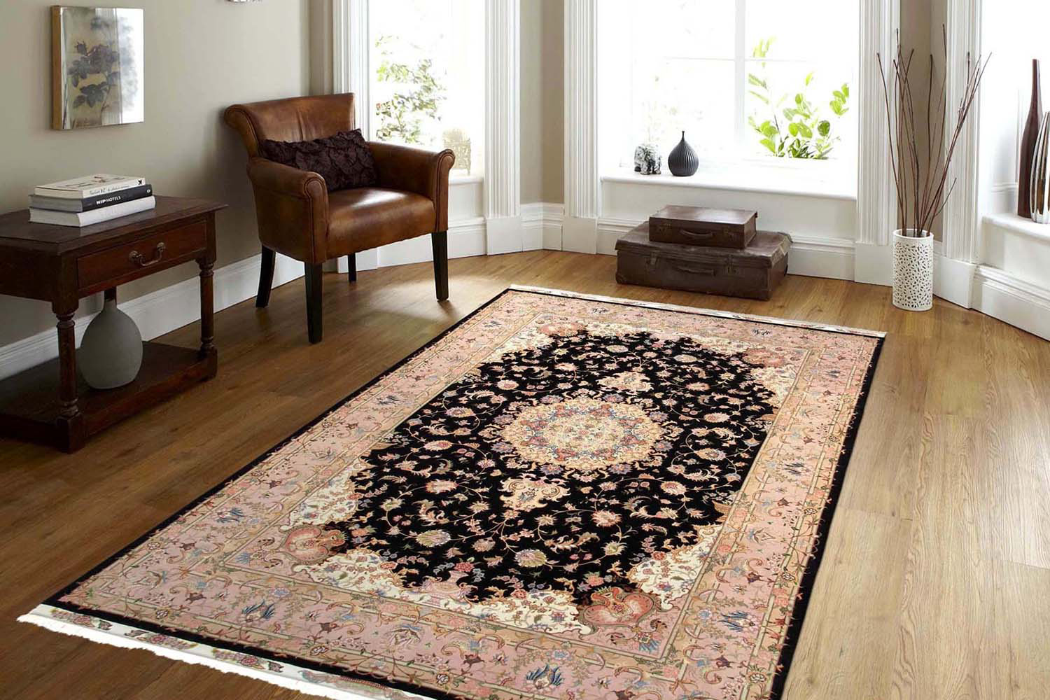 Pasargad - Tabriz Collection Hand-Knotted Silk and Wool Area Rug 78'' x 117'' (023342)