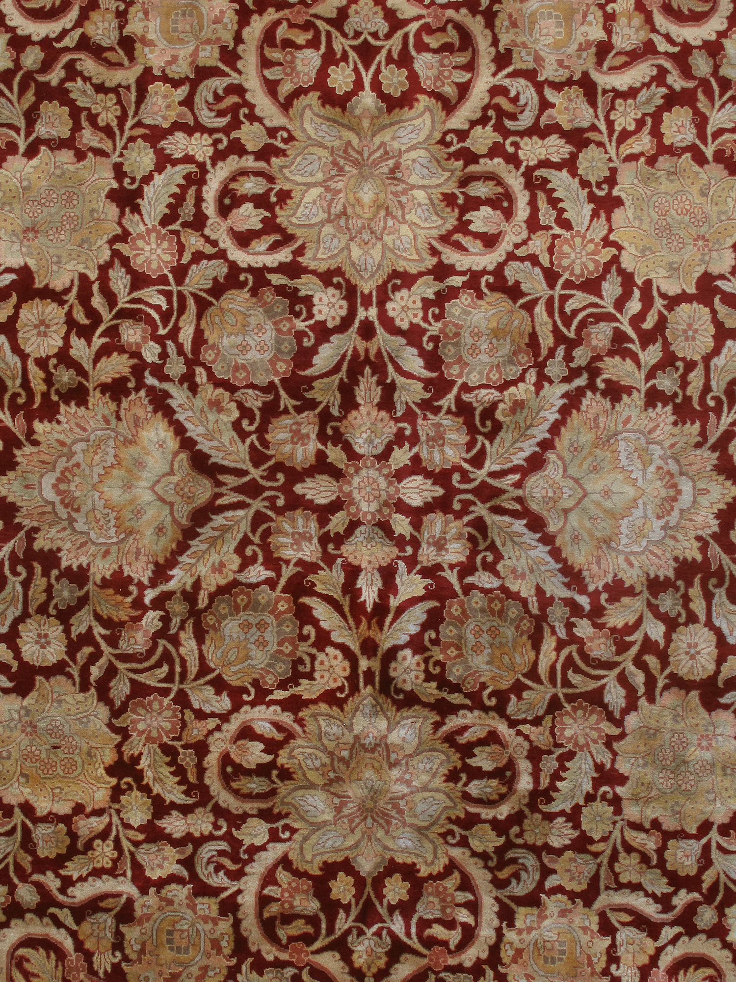 Pasargad - Mogul Art Collection Hand-Knotted Lamb's Wool Area Rug in Red/Black, 123" x 220" (026868)