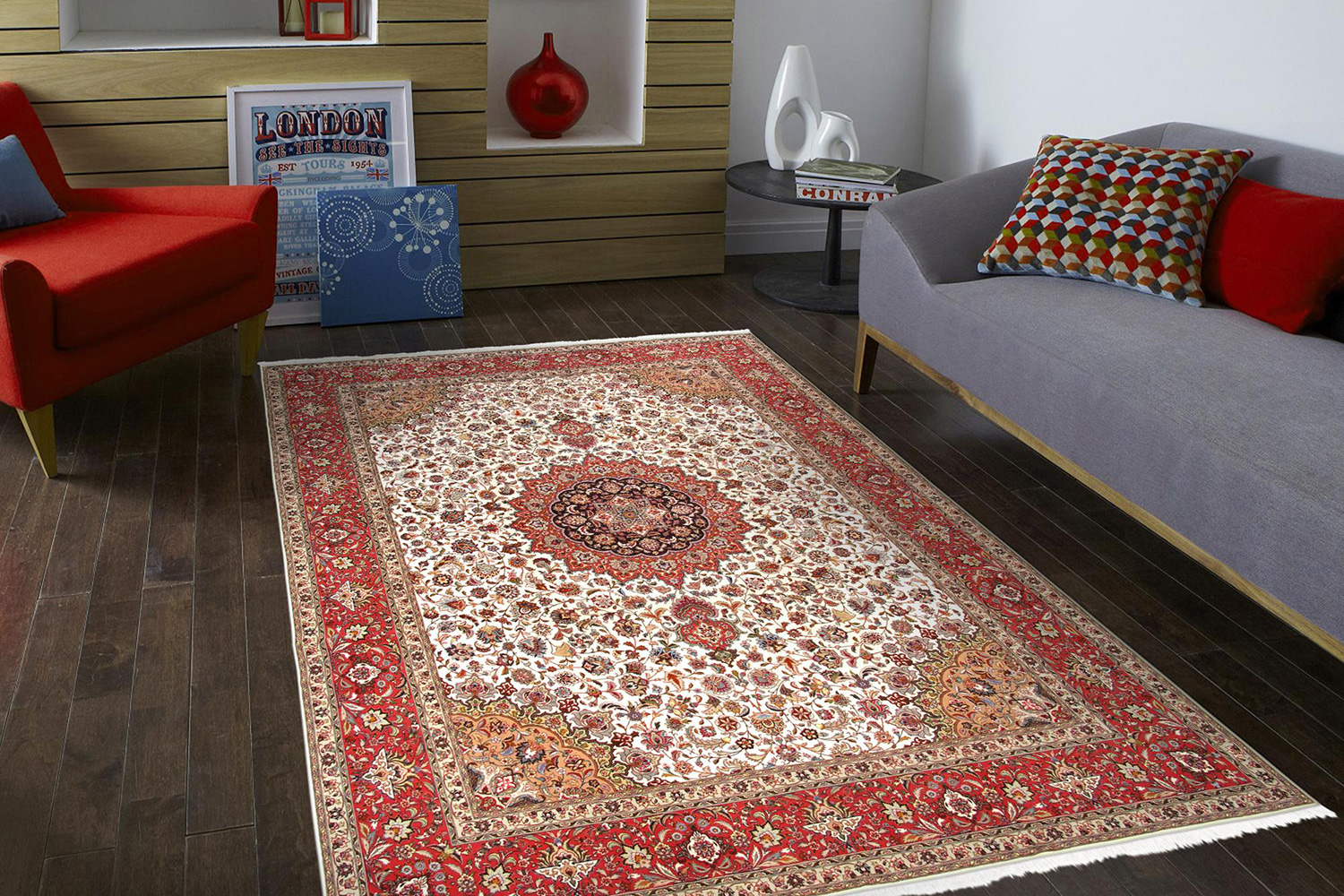 Pasargad - Tabriz Collection Hand-Knotted Silk and Wool Area Rug 119'' x 156'' (027191)