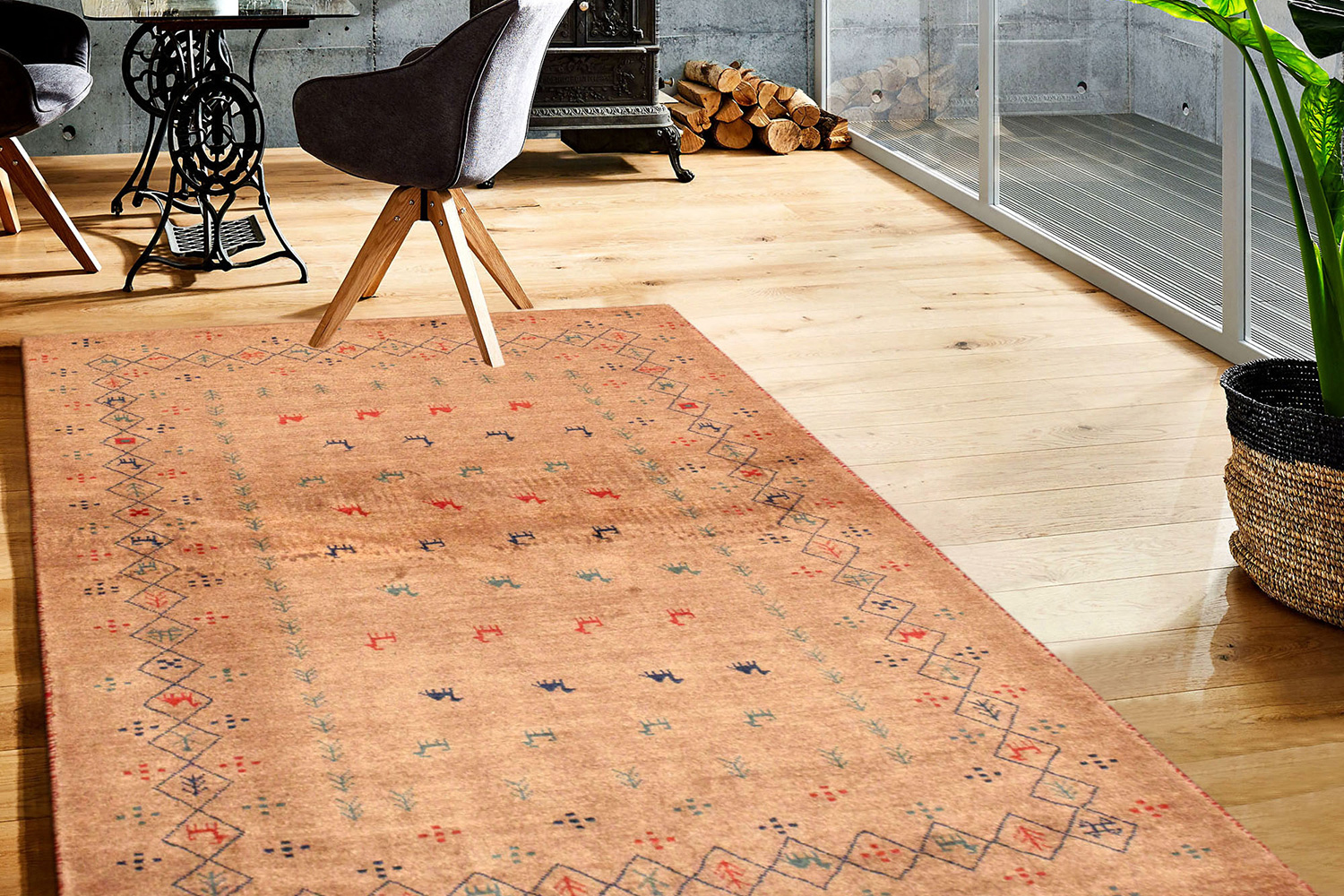 Pasargad - Gabbeh Collection Hand-Knotted Lamb's Wool Area Rug 40'' x 58'' (028462)