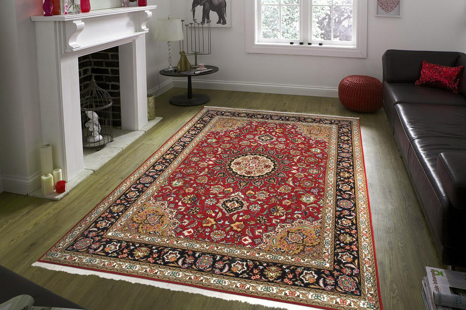 Pasargad - Tabriz Collection Hand-Knotted Silk and Wool Area Rug 61'' x 83'' (037439)