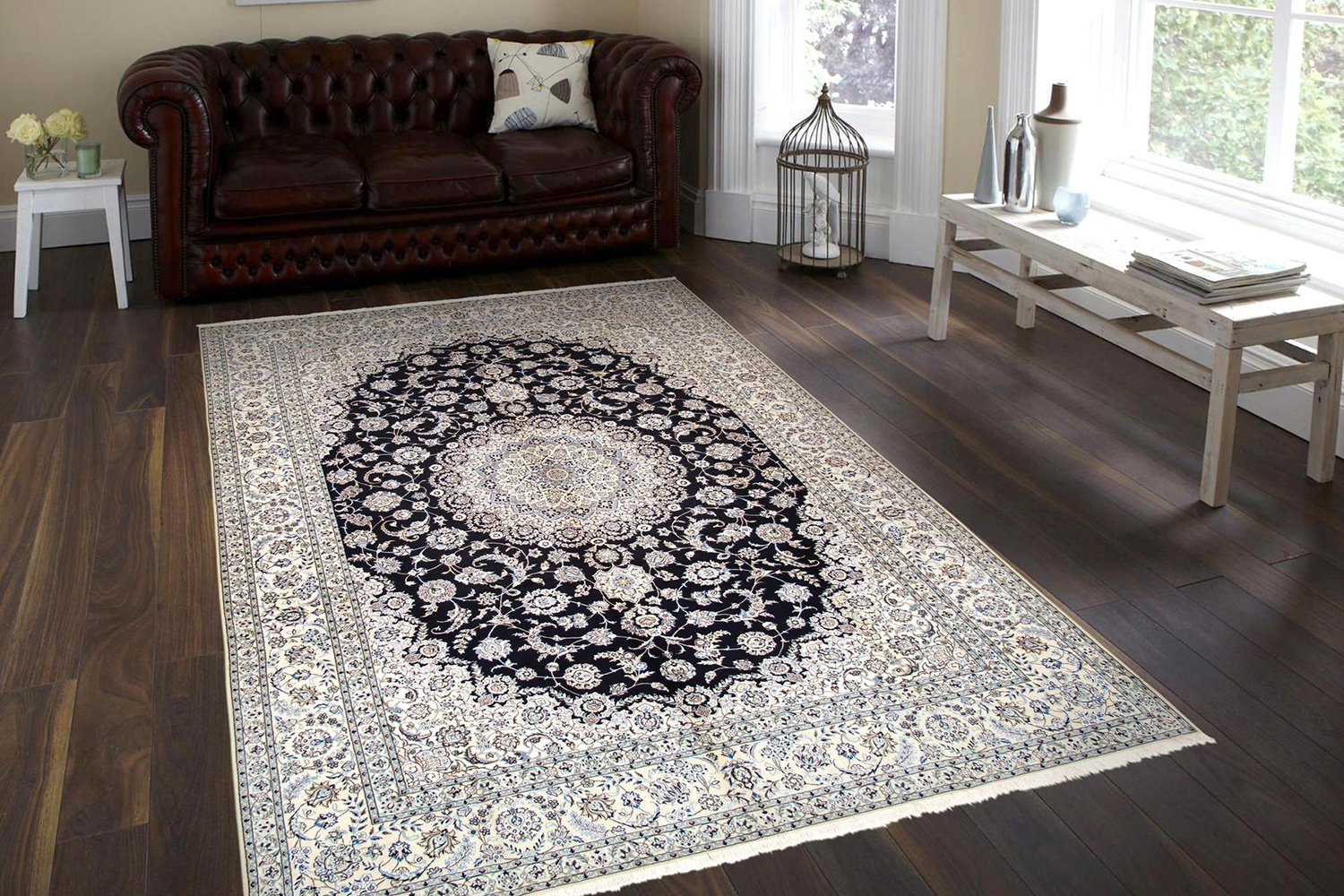 Pasargad - Nain Collection Hand-Knotted Silk and Wool Area Rug 103'' x 145'' (037442)