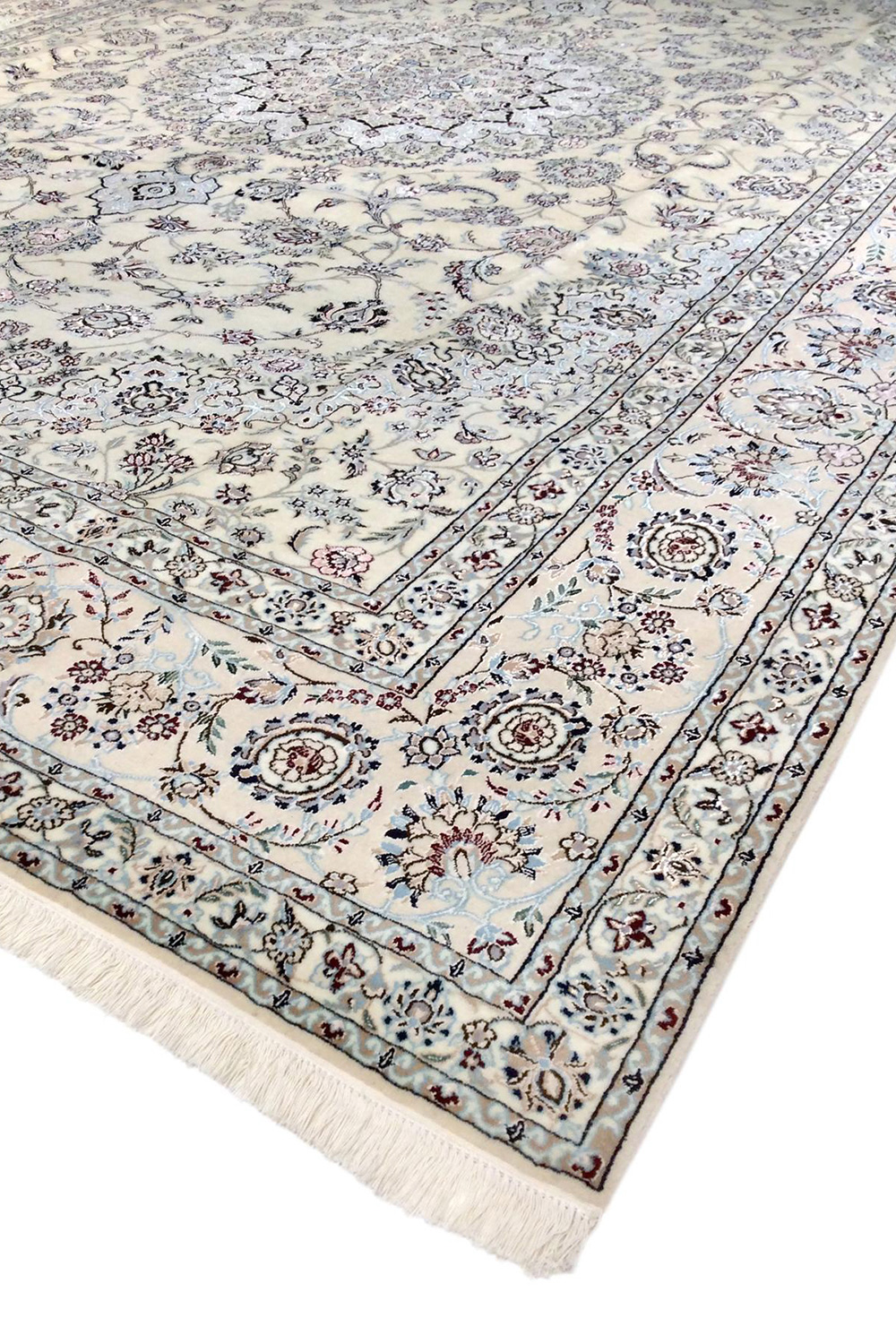 Pasargad - Nain Collection Hand-Knotted Silk and Wool Area Rug 98'' x 137'' (037443)