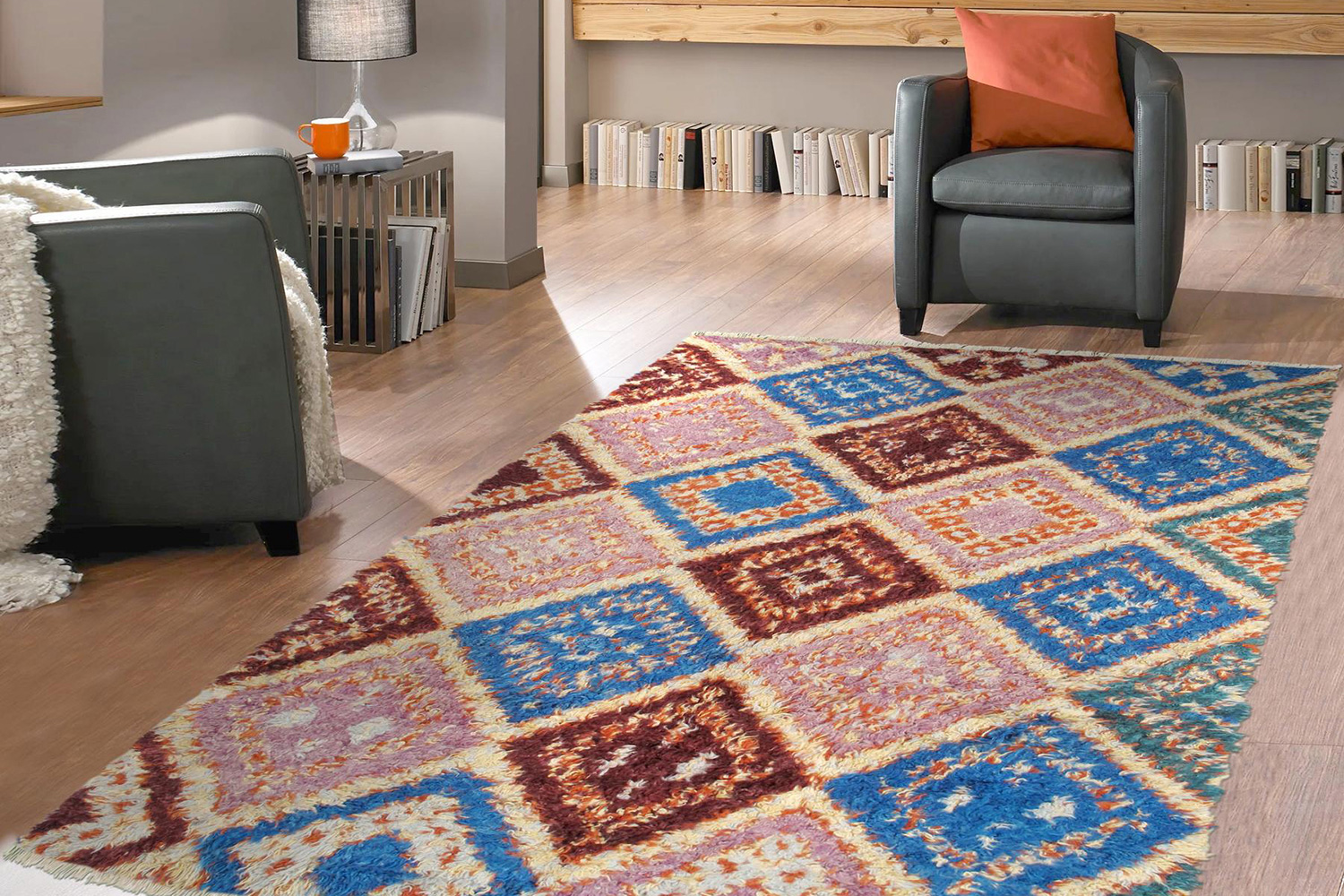 Pasargad - Moroccan Collection Hand-Knotted Lamb's Wool Area Rug 65'' x 101'' (045187)