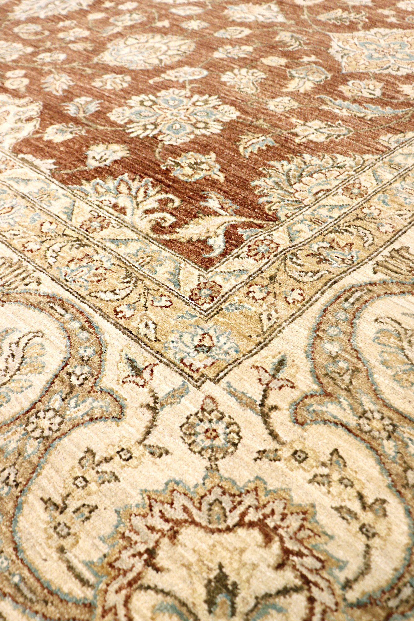 Pasargad - Melody Collection Hand-Knotted Lamb's Wool Area Rug in L. Brown/Ivory, 144" x 185" (097890)