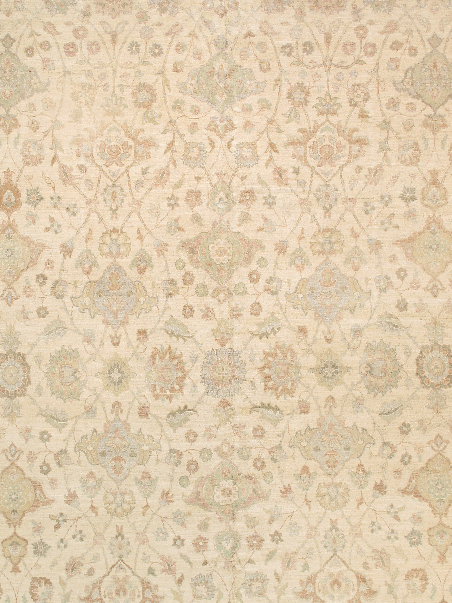 Pasargad - Melody Collection Hand-knotted Wool Area Rug in Ivory/L. Blue, 142" x 180" (78363 12x15)